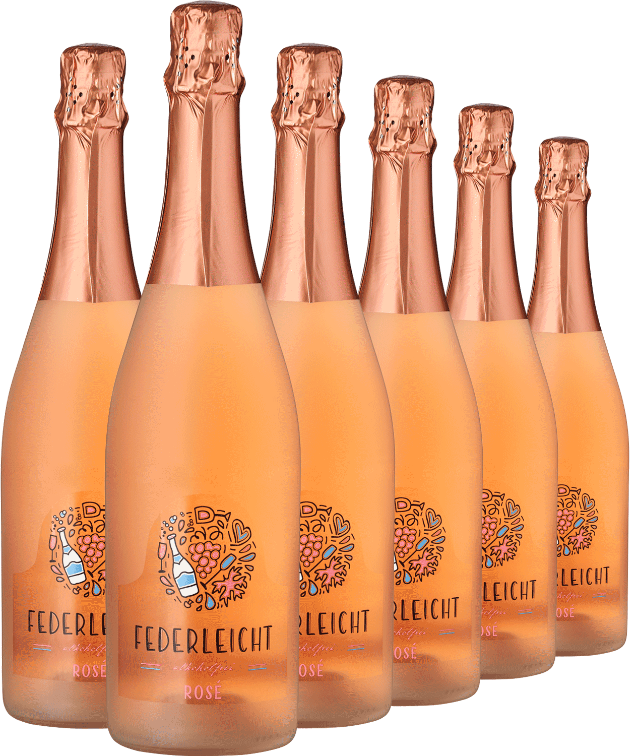 3+3 Federleicht Sparkling Rosé alkoholfrei